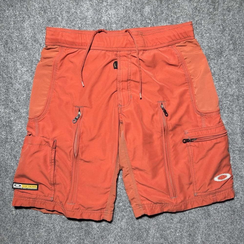 VTG Y2K Oakley Software‎ Men Cargo Shorts Size Large Tactical Orange Pockets